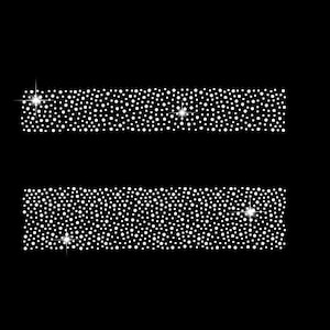 May include: Two horizontal lines made of white glitter on a black background.