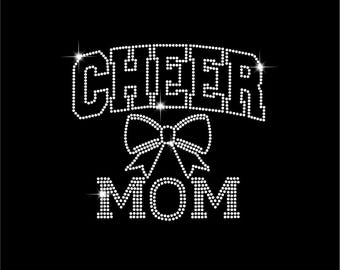 Cheer Mom Rhinestone Design | SS10 Digital Download | Sparkle Cheer Mom Template | Cricut & Silhouette Cut File | DIY Bling T-Shirt Design