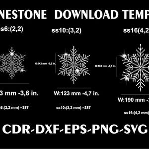 Snowflake Rhinestone Template | Digital Download | Strass Pattern, Heat ...