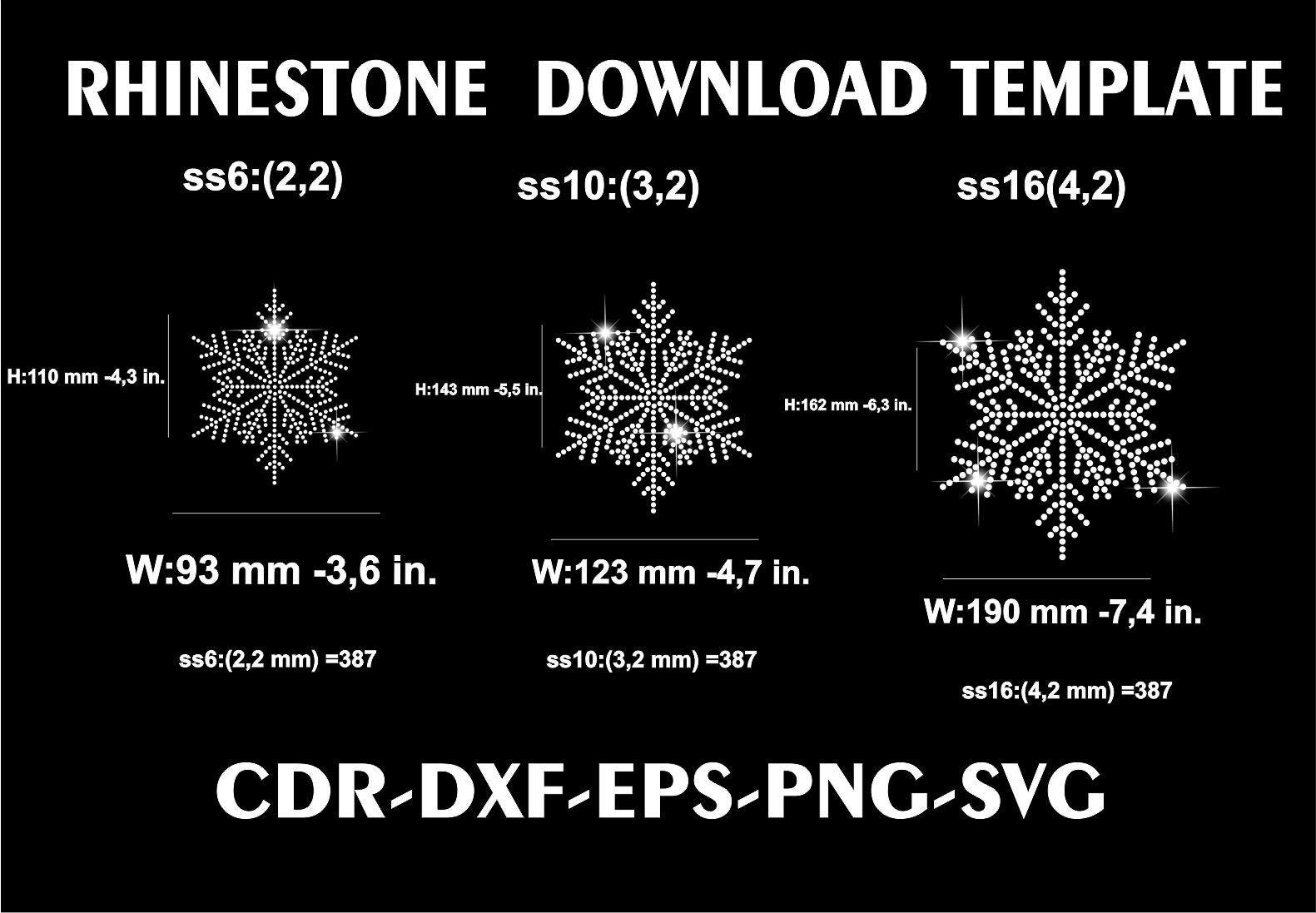 Snowflake Rhinestone Template | Digital Download | Strass Pattern, Heat ...