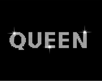 QUEEN Rhinestone Template Digital Download | SS6 Hotfix Crystal Design | DIY T-Shirt Bling SVG,Cricut
