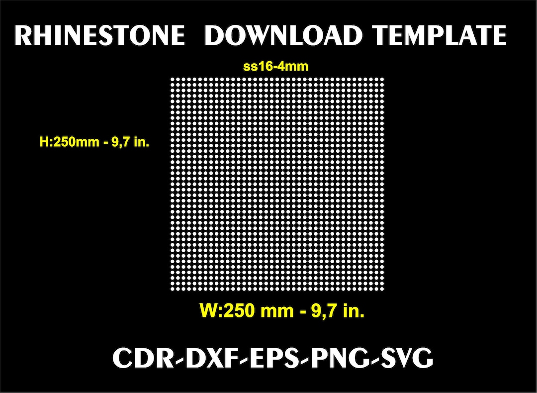 Rhinestone Sheet 3 Set Random Templates 250cm Ss6, Ss10, Ss16 ...