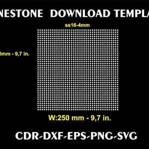 Rhinestone Sheet 3 Set RandomTemplates, 250 Cm Ss6, Ss10, Ss16 Rhinestone Design SVG,PNG,Crıcut