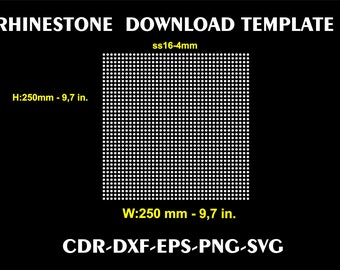 Rhinestone Template Sheet Set, SS6 SS10 SS16 SVG PNG (Digital Download)
