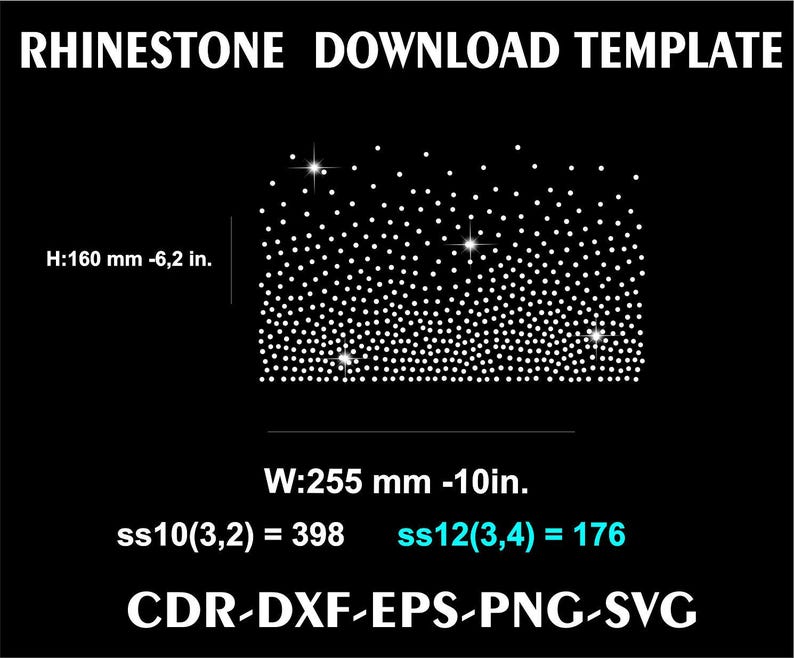 Rectangle Rhinestone Pattern Scattered Rhinestone Template: Hotfix SVG Pattern (digital Download) - Etsy