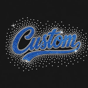 Custom Rhinestone Template SVG, Silver Glitter Vinyl Design, Rhinestone & HTV Combo, Digital Download,