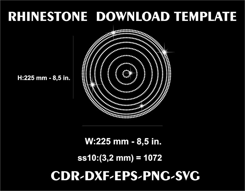 Round Rhinestone Template: SS10 SVG Design (digital Download) - Etsy