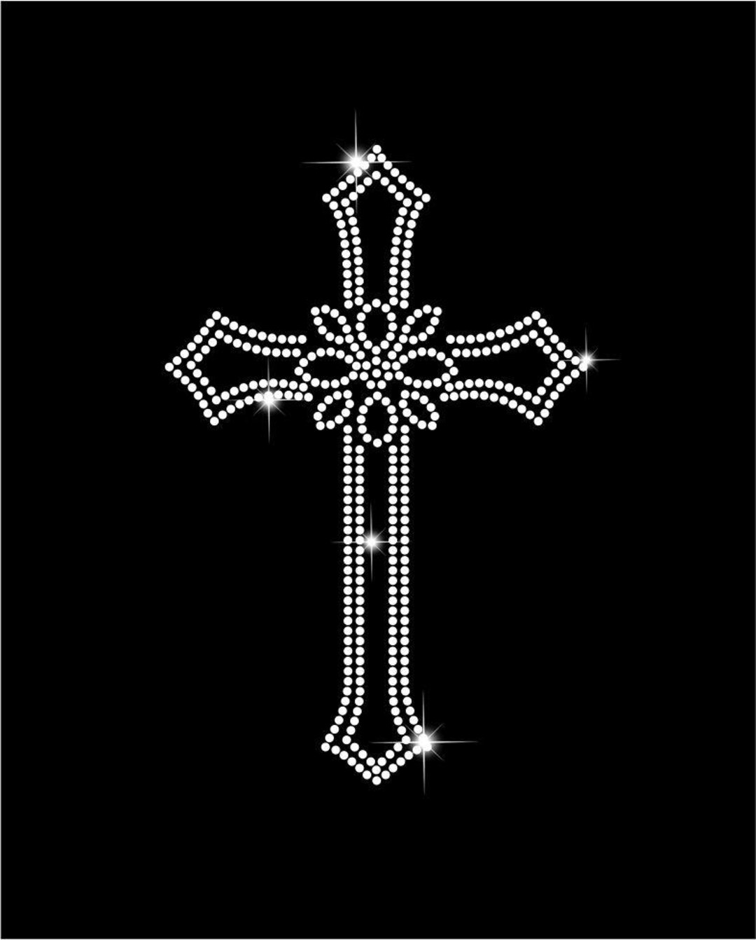 SS10 Rhinestone Cross Design | Sparkling Christian Faith Template ...