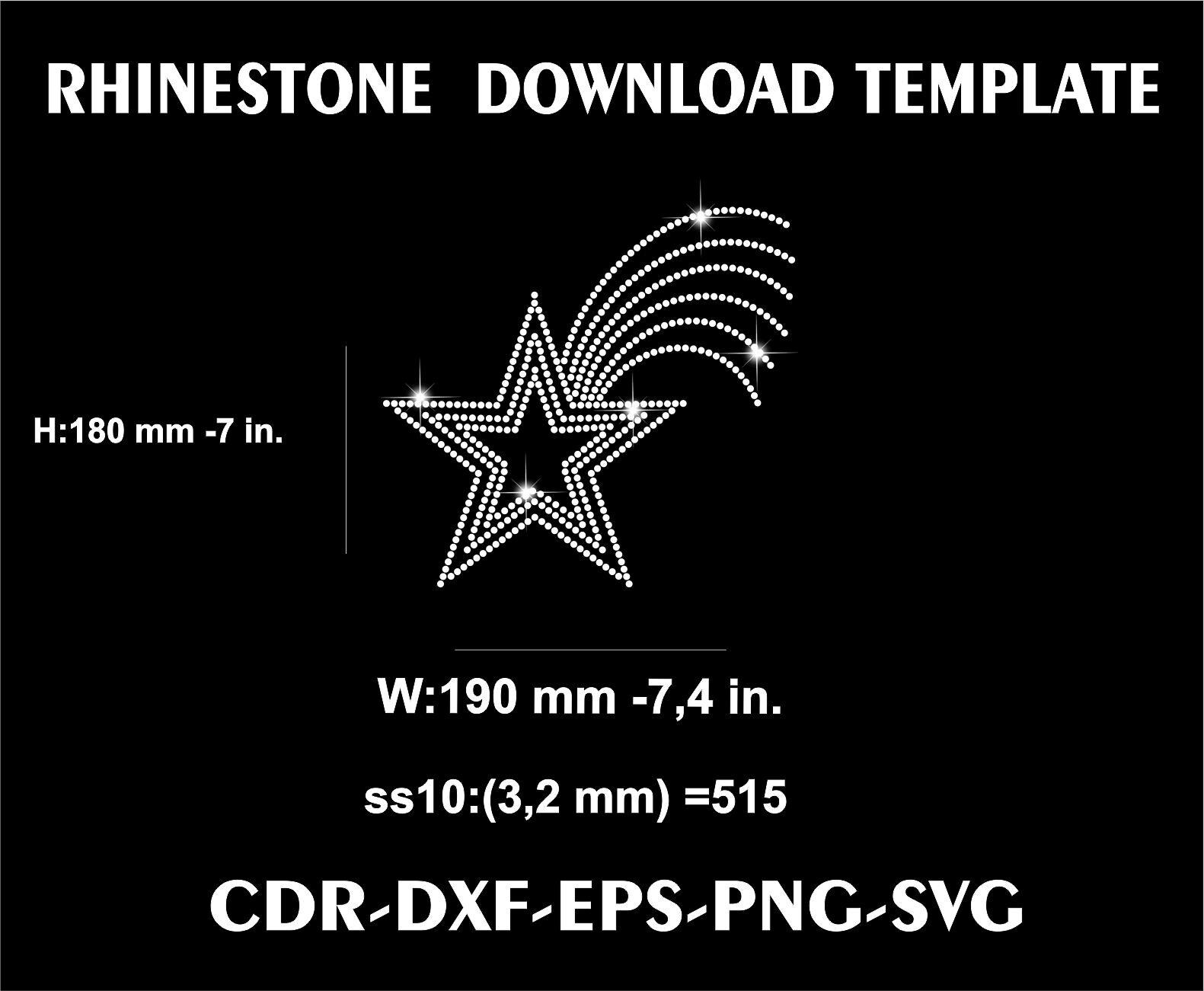 Star Rhinestone Template,scatter Design, (SVG, PNG, CDR) - Etsy