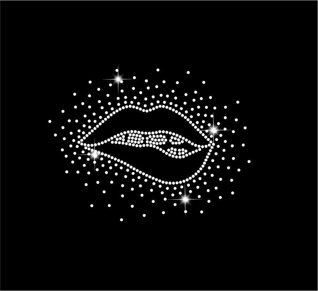 Lip Ripper Design Bitten Lips Rhinestone Template | SS10 Rhinestone Design (digital ...