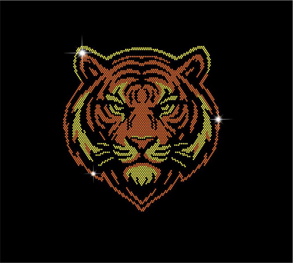 Tigers Rhinestone Design Tiger Rhinestone Design Template: SVG, PNG, PDF (digital Download) - Etsy