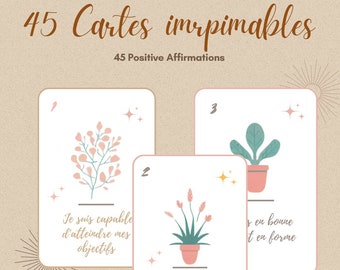 Jeu de 45 cartes d'affirmation positive, Vision Board Printables Cartes loi de l'attraction, manifestation, Self Care Printables DIGITAL