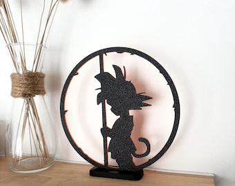 3D silhouette Son Guku decoration – Manga wall art figure – Anime fan gift – Dragon Ball Z – Geek decor