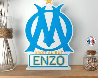 Personalized decorative plaque for fans of Olympique de Marseille (OM) football club - Marseille club - name of your choice