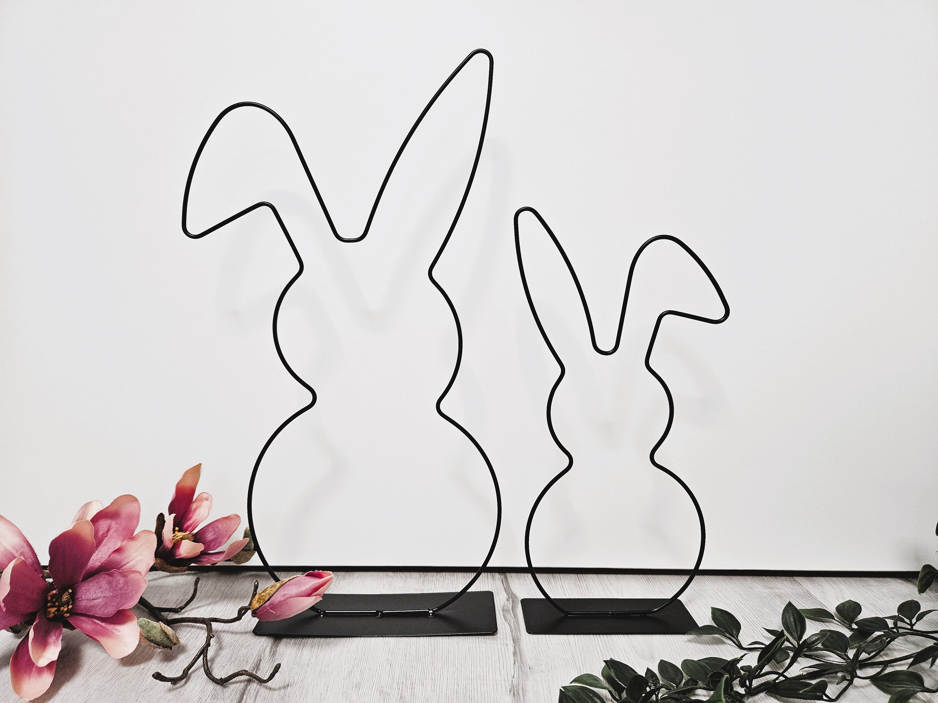 Decorative stand rabbit metal wire | black | spring Easter | small and large