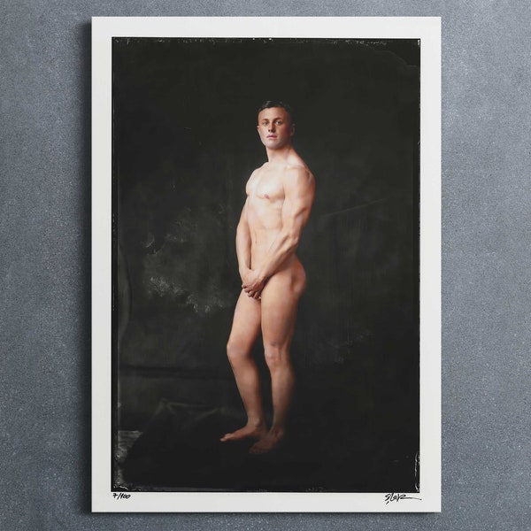 Male Nude Photo Restored and Colourised Gay Art Print Photo by Sebastian Lava - Limited Edition Homoerotic Naked Man Gay Interest Wall Decor