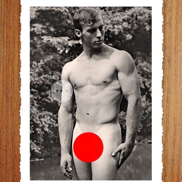 Impression photo vintage Gay Art nu masculin - hommes nus à l'extérieur - photographie érotique vintage - personnages masculins nus - décoration murale intérêt gay