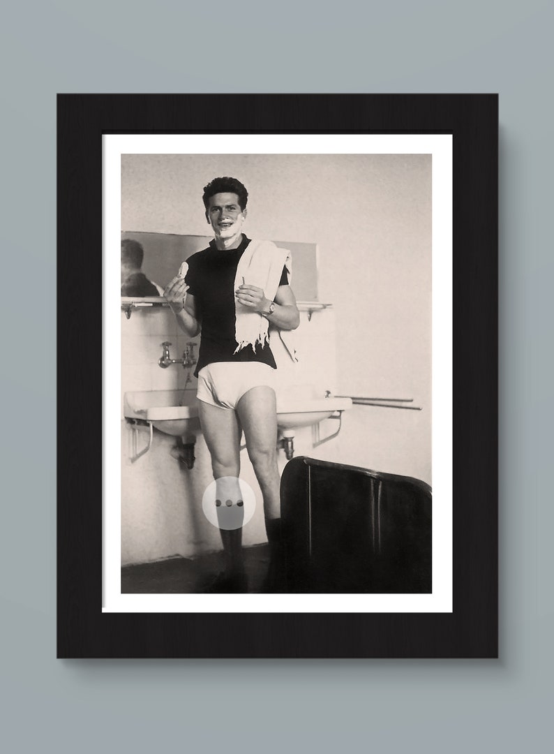 Vintage Male Nude Art Photo Print Handsome Soldier In Underwear Erotic vintage-male-nude-art-photo-print-handsome-soldier-in-underwear-erotic