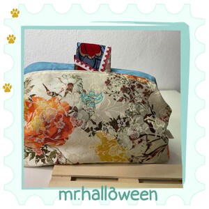 Blade, Honkai Star Rail embroidery, Blade toiletry bag, Winter flower, Blade flower case, Honkai wolf's mouth bag, Embroidered fabric toiletry bag image 2