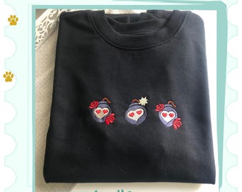 Honkai sweatshirt, Sampo sweater, Valentine's Day gift, Sampo love bombs, Honkai star rail, embroidered sweatshirt, embroidered kawaii sweater, gift