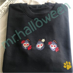Honkai sweatshirt, Sampo sweater, Valentine's Day gift, Sampo love bombs, Honkai star rail, embroidered sweatshirt, embroidered kawaii sweater, gift