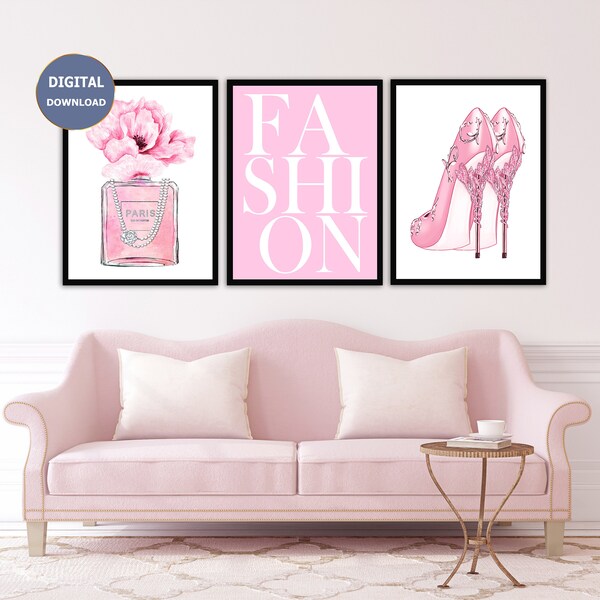 Set of 3 Prints Fashion Wall Art Perfume Print Fashion Digital Download Fashion Prints Perfume Print Perfume Wall Art Fashion Poster