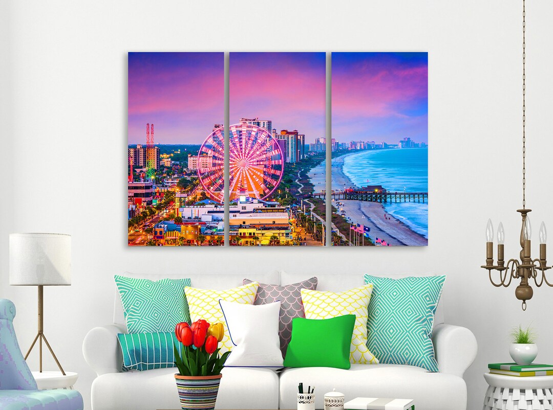 Myrtle Beach Canvas Wall Art Myrtle Beach South Carolina Myrtle Beach Wall Art Myrtle Beach