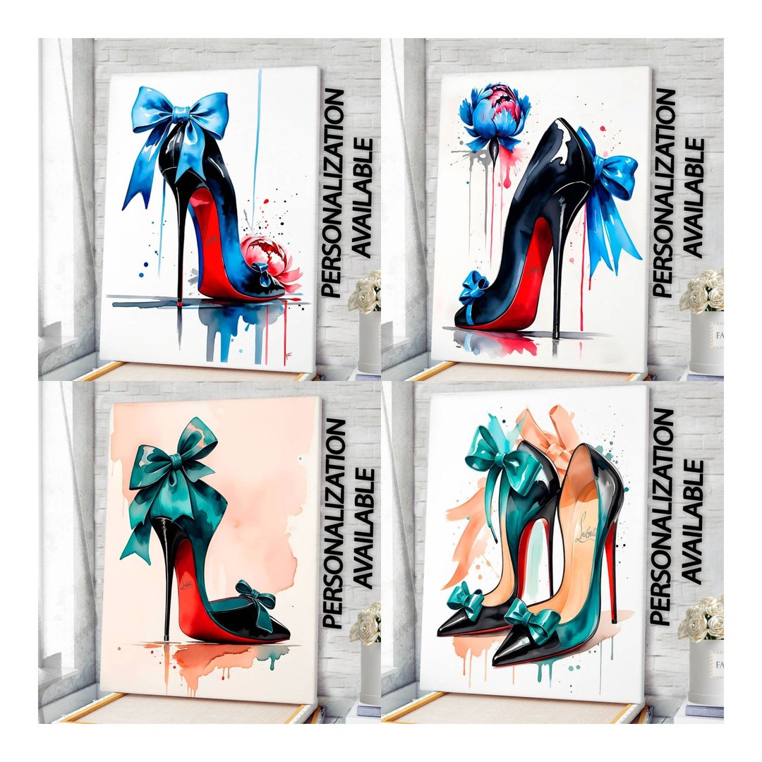 Fashion Wall Art Fashion Prints Women Fashion Shoes Wall Art Red Sole ...