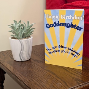 Carte d'anniversaire filleule - Soleil