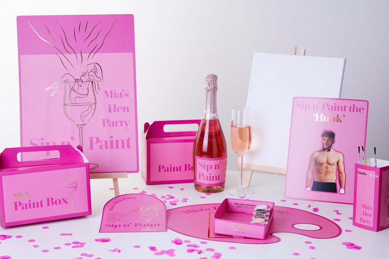 Personalised SIP AND PAINT - Party Box