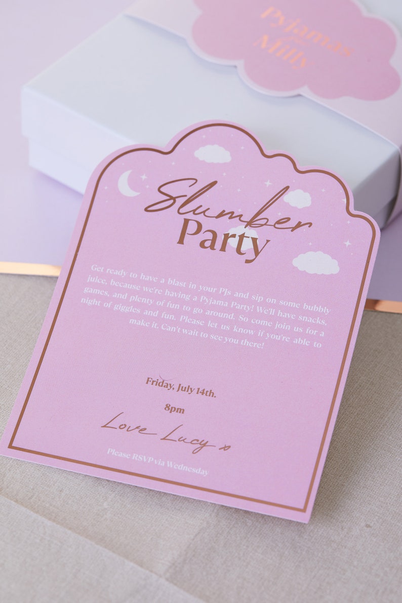 Personalised MINI SLUMBER PARTY - Invite - Etsy