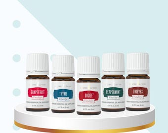 Young Living Vitality ätherische Öle und Mischungen Auswahl: Grapefuit, Thieves, Peppermint, DiGize oder Thyme 5ml Versiegelt Neu Schneller Versand
