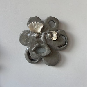 No.15 /// Clay Face Wall Decor Art Wall Hanging Handmade Unique Home Interiors Pottery Art Sculpture Seashell Natural One of a Kind