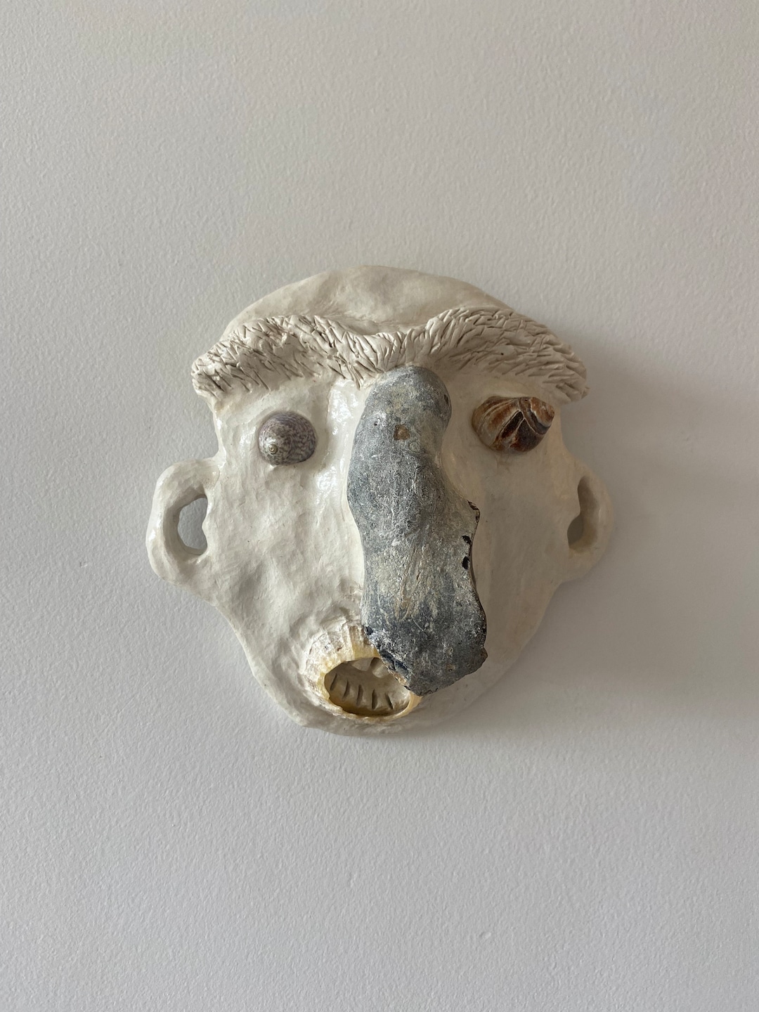 0001 /// Clay Face Wall Decor Art Wall Hanging Handmade Unique Home ...
