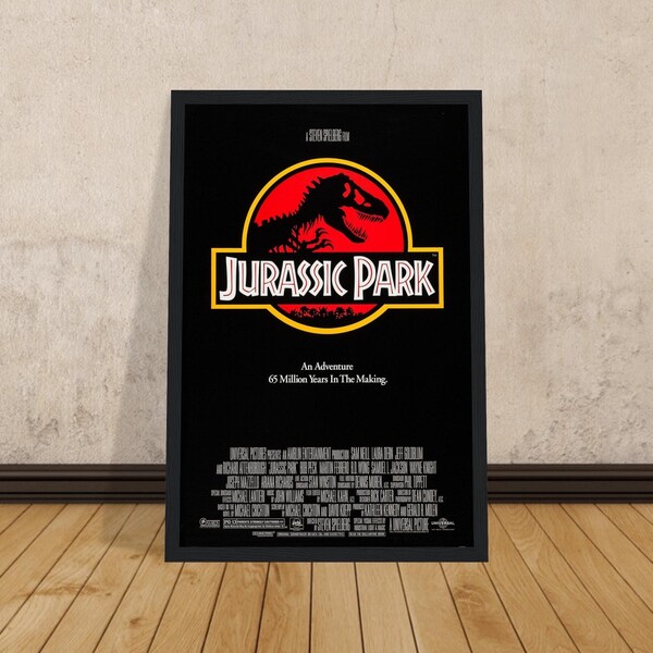 Poster Jurassic Park, poster encadré, oeuvre d'art murale en toile, affiche de film, oeuvre d'art de film, cadeau