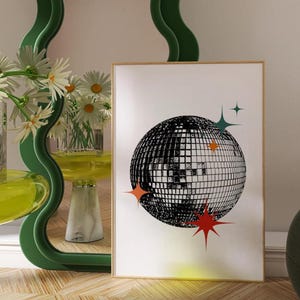 Disco Ball Print / Disco Ball / Disco / Disco Print / Digital Print / Disco Poster / Disco Ball Poster / 70s / Wall Art / Trendy Wall Art /