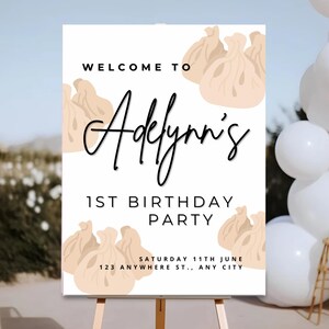 Dumpling Welcome Sign, Editable Dumpling Party Poster, Customized Baby Bao, Our Little Dumpling, Frist Birthday, Baby Shower, Yard Sign, One