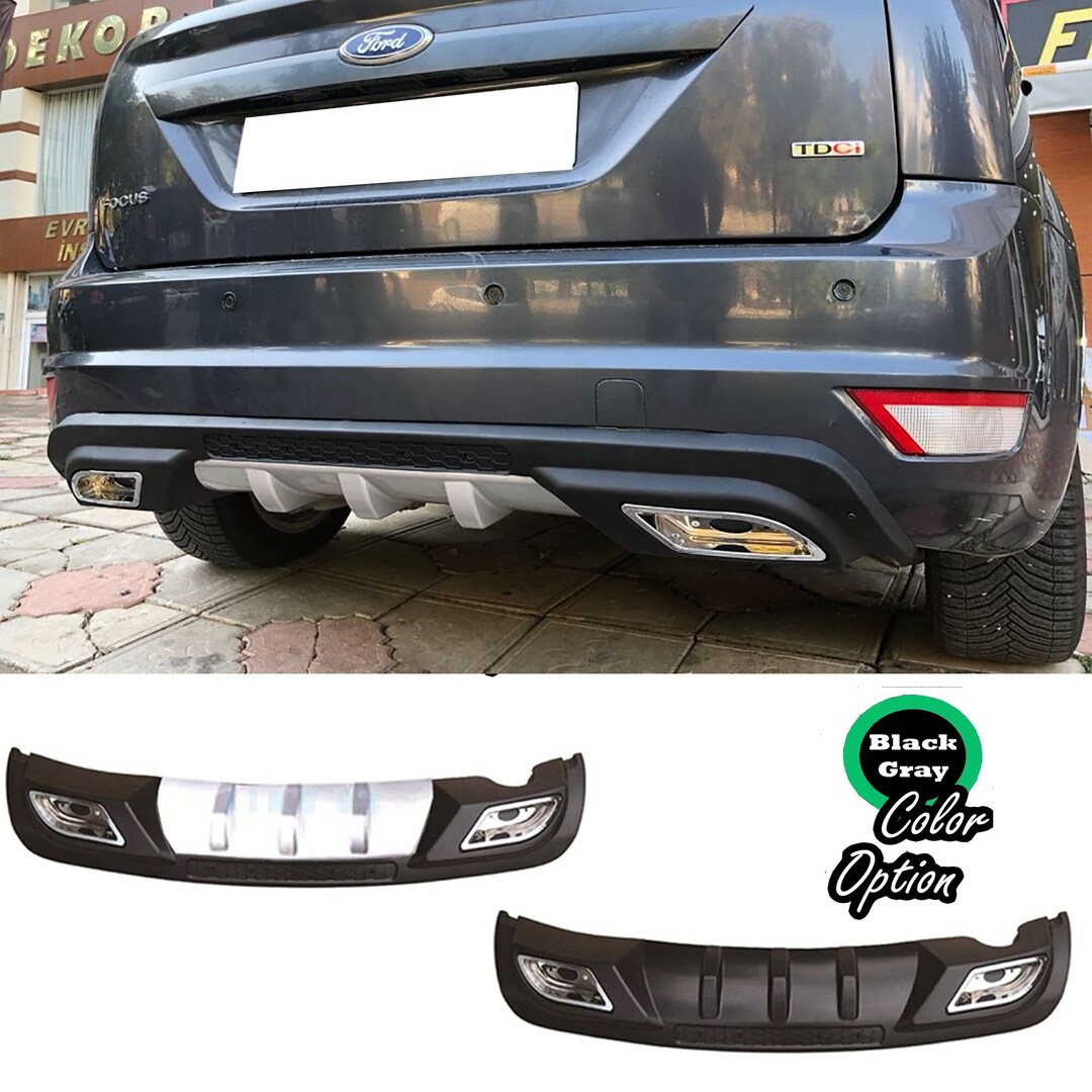 For Ford Focus 2 Hatchback Rear Diffuser Diffusor Rectangle Chrome ...