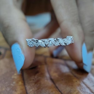 Baguette band Ring Diamond Eternity Band  Simple band Ring, Eternity Ring, Engagement Ring, Promise Ring Minimalist Ring 14k Solid Gold band