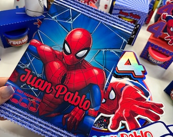 Chips bags spiderman, Spiderman birthday party, Spiderman Cake topper, Spiderman goodies, Spiderman Candy Bar, Spiderman decor