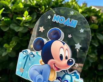 Mickey Mouse cake topper. Disney. Mickey baby, baby shower. First Birthday. One. Minnie Mouse. Baby boy, baby girl