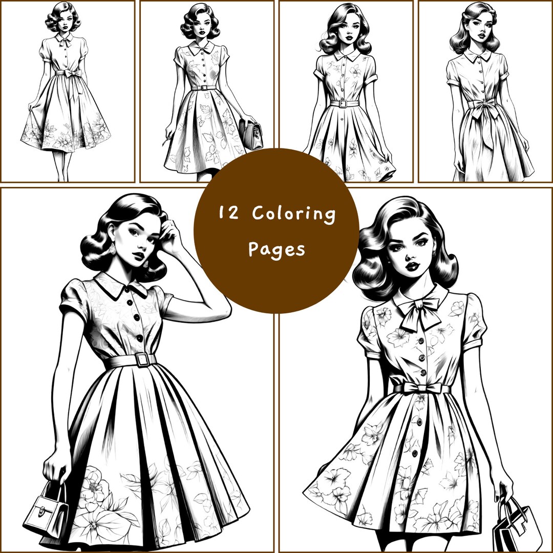 Vintage Girl Coloring Pages Aesthetic Classic Girl Coloring Beautiful ...