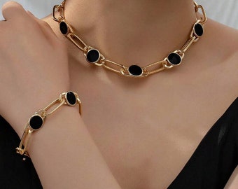 Europäische und amerikanische Stil modische Damen Halskette und Armband Set