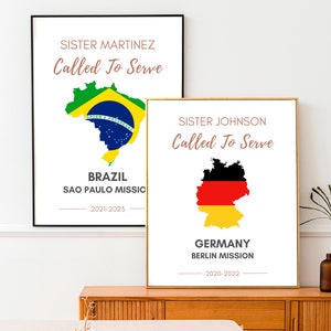 Custom LDS Missionary Poster with Personalized Details and Mission Flag | Digital | Mission Homecoming