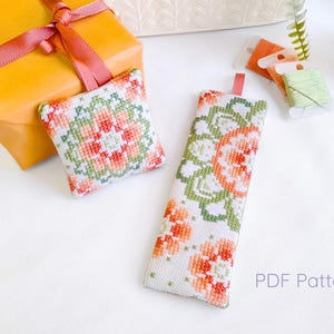 Marigold Cross Stitch Bookmark & Scissor Fob-Tag Patterns (PDF Download)