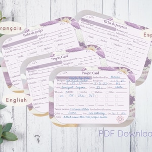 Schede di progetto per punto croce da scaricare in formato PDF stampabile. Regalo per punto croce, organizzazione per punto croce, regalo per chi ricama a punto croce.