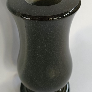 Absolute Black Granite Cemetery 3.95&quot;x8.25&quot; Vase, Tombstone Memorial & Graveside Decoration, Headstone Decor, Outdoor Gravestone Flower Vase