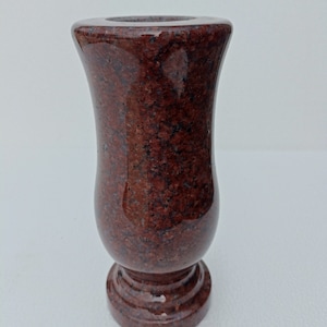 India Red Granite Memorial Vase - Cemetery Graveside Flower Pot