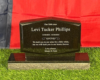 Laser Engraved Black Granite Pet Memorial Headstone - Mini Diamond Shape