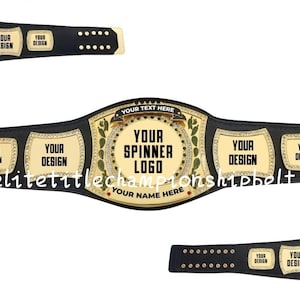 Custom Spinner Championship Belt: Personalized Name & Logo Trophy